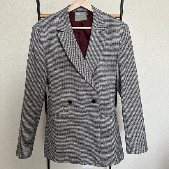 Asos Blazer Black & White with Colored Lining Size 2 - Picture 3 of 9